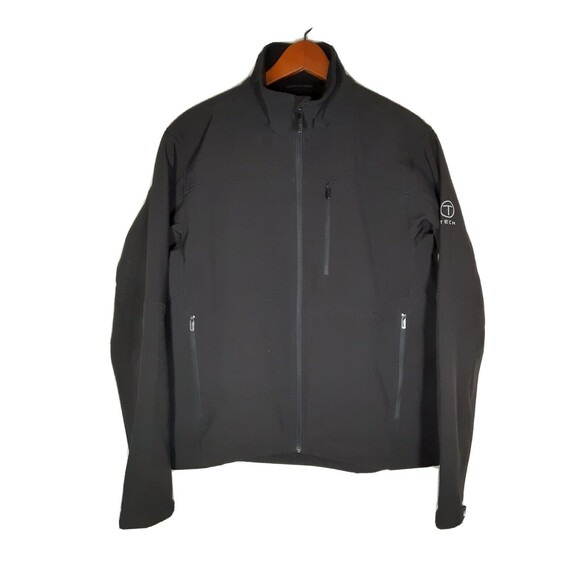 TUMI T-Tech Men's Essential Black Microfiber Soft Shell Full Zip Jacket size L - Picture 1 of 7